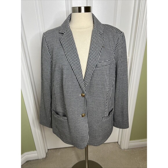 Talbots Woman Petite Aberdeen Blazer Jacket 22WP Houndstooth Career Work Wear - Picture 1 of 15